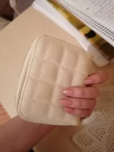 Billeteras cortas de piel sintética para mujer, carteras a cuadros, tarjetero de nobuk, cartera pequeña con cremallera, monedero