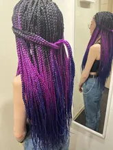 VERVES trenzas de ganchillo 24 pulgadas caja trenza 22 raíces/paquete Ombre extensión de pelo trenzado sintético fibra de calor trenzado a granel rosa, negro