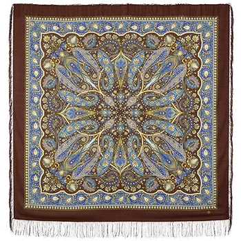 Scarf Pavlovo Posad with silk fringe 146x146 1496-17 "ginger", View 17
Scarf Pavlovo Posad with silk fringe 146x146 1496-17 "ginger", View 17