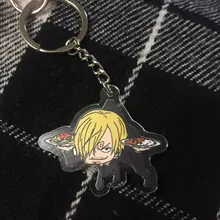 LLavero de una pieza con colgante acrílico de doble cara, accesorios de Anime, llavero de dibujos animados, 2019