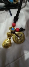 Llavero colgante de Feng Shui de la suerte, cuerda hecha a mano, de latón Vintage, bolsa de dinero, joyería antigua, cinco emperadores, llaves de coche