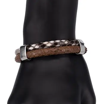 Leather bracelet otokodesign 55432 (Brown, magnetic lock, genuine leather, python leather)
Leather bracelet otokodesign 55432 (Brown, magnetic lock, genuine leather, python leather)