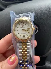 Reginald-Reloj de negocios para hombre y mujer, pulsera de acero, reloj de cuarzo dorado, regalo de San Valentín