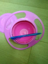 Tazón universal tipo Gyro a prueba de derrames para niños, plato giratorio infantil con diseño, práctico con rotación de 360 grados, platos de alimentación sólidos