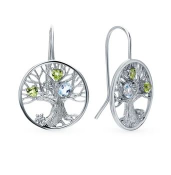 Silver earrings with хризолитом and Topaz sunlight sample 925 
Silver earrings with хризолитом and Topaz sunlight sample 925