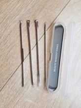 ATOMUS 4 unids/set eliminación de acné agujas de acero inoxidable Facial Blackhead punto grano removedor Extractor herramienta para cuidado de la cara