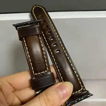 Pulsera Vintage para Apple Watch, banda de cuero vacuno, 44mm, 40mm, 42mm, 38mm, 6 SE, 5, 4, 3, correa de reloj para iWatch