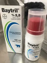 Bayer Baytril-solución Oral antibacteriana antimicrobiana para todos los animales, 2.5%, 100ml