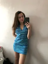 Tosy-Vestido corto de punto con Espalda descubierta, novedad de verano, ceñido, verde, cuello en V, para vacaciones, 2021