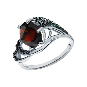 Silver ring with cubic zirconia and Garnet synthetic sunlight sample 925
Silver ring with cubic zirconia and Garnet synthetic sunlight sample 925
