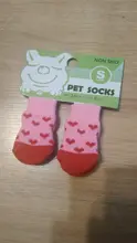 4 Uds. De zapatos de perro cachorro cálido calcetines para mascotas acrílicos suaves, Calcetines antideslizantes de dibujos animados para perros pequeños y medianos, producto para mascotas S/M/L