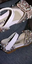Zapatos de princesa brillantes para niños, zapatillas de perlas con diamantes de imitación para fiesta y boda, D487, 2020