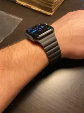 Correa de cuero para Apple Watch, 44mm, 40mm, 38mm, 42mm, accesorios, pulsera magnética, pulsera iWatch serie 3 4 5 se 6