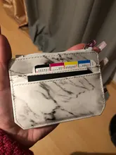 Tarjetero con textura de mármol, cartera pequeña de bolsillo para tarjetas de crédito, delgado y delgado, color blanco