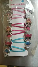 LOL Surprise-horquilla de muñeca de goma, accesorios para el cabello, estampado de resina de dibujos animados, tocado para niña, 6 uds.