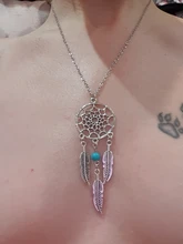 Collar de atrapasueños de aleación o acero inoxidable para mujer, collar de atrapasueños con pluma étnica Bohemia para Yoga, Mandala indio, Lotus, atrapasueños