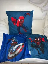 Funda de cojín de superhéroe de Marvel, 45x45cm, Spiderman, Caption America, impresión del Iron man, funda de almohada suave para decoración del hogar, regalo para seguidores