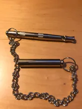 Silbato largo de latón para mascotas, puede ajustar el sonido, silbatos para perro, perros, cola, suministros para mascotas