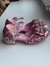 Disney nuevos niños fiesta sandalias de cuero de las niñas PU de tacón alto zapatos infantiles para niñas zapatos de vestido de baile, sandalias