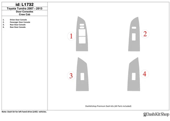 Interior lining for Toyota Tundra 2007-UP. Set L1732.
Interior lining for Toyota Tundra 2007-UP. Set L1732.