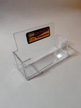 Caja de estante de escritorio transparente, soporte de exhibición de plástico para tarjeta acrílica de negocios, 100x40x31mm, Y8F0, 1 Uds.