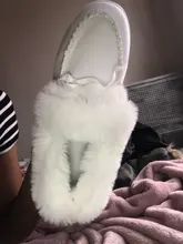 Zapatos de algodón con lazo para mujer, botas cálidas de nieve de felpa, informales, planas, cortas, peludas, de Color sólido, para invierno, novedad