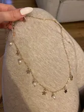 Tobillera dorada de Color estrella Bohemia para mujer, cadena multicapa para pies, pulsera tobillera de perlas simuladas, joyería de playa