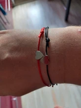 2 unids/lote Pequeño amor corazón pulsera de la suerte, rojo, negro, blanco, Color de la cuerda pulsera ajustable par de Pulseras de Moda al por mayor