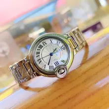 Relojes de alta calidad para mujer y hombre, pulsera de lujo con globos azules de acero, plateado