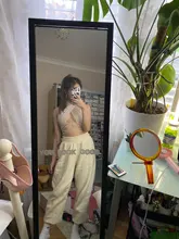 Nibber-Conjunto elegante de 2 piezas para mujer, Top corto ajustado cruzado, Pantalones rectos informales, traje de punto de cordoncillo, trajes de calle 2021