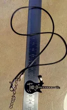 Collar de guitarra de acero inoxidable 316L para hombre, cadena de cuero, colgantes