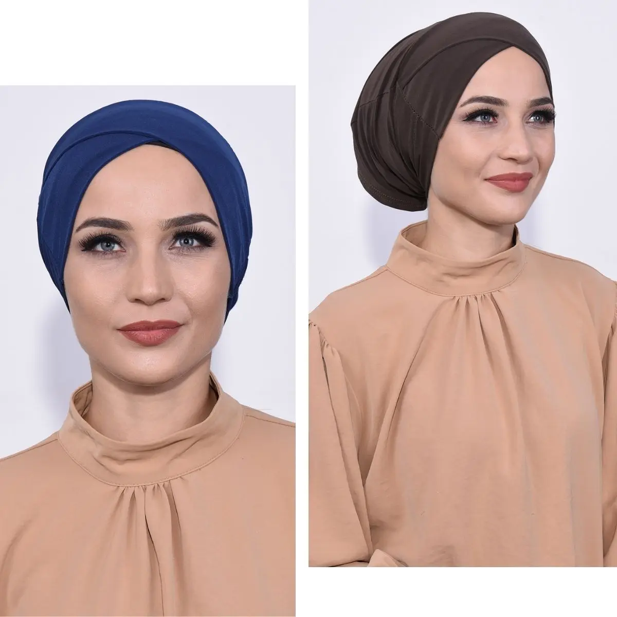 

3 Pieces Daily Front Cross Pipe Hood Use Practical Women Fashion Muslim Hijab Islamic Seasonal Summer Winter Wedding Stylish
