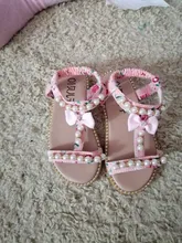 Zapatos Infantiles para niñas nuevas sandalias de verano los niños perla abalorios sandalias de playa con calce Enfants plana Escuela de zapatos para bebé de la UE 21-30