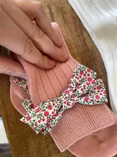 Calcetines largos de algodón para niñas pequeñas de 0 a 5 años, lazos con flor hasta la rodilla, Estilo Princesa