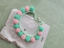 Bola de peluche de Collar para perros y gatos Collar dulce bufanda para perro lindo gatito accesorios Rosa correa para el cuello perrito con perla perro Pug Chihuahua