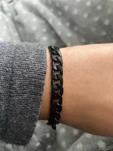Pulsera cubana Vintage para hombre, pulseras de cadena de eslabones y brazaletes de Rock negro, joyería Punk para fiesta