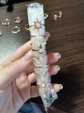 Tocona, 17 unids/set de lujo de cristal claro piedra conjuntos de anillos de boda para hombres y mujeres de la gota de agua flores el sol Geoemtric de joyería 8920