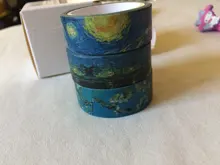 3 unids/pack clásico Van Gogh conjunto de cintas Washi estrellado adhesivo de cielo cinta DIY Scrapbooking etiqueta engomada etiqueta adhesiva