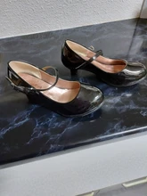 Zapatos Infantiles para niñas, calzado con lazo de cuero para fiesta de Baile de Princesa, brillantes, Color rojo sólido, tacón alto, de cuero de moda, oferta de otoño