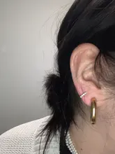 CANNER s925 de cristal de Plata de Ley 925 pendientes de aro pequeño para las mujeres europea y EE. UU. De Zircon de joyería de oro pendientes círculo de plata