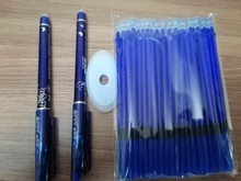 53 unids/lote 0,38mm borrable lavable Pen recarga varilla para manejar azul/negro tinta pluma de Gel para escuela materiales de escritura para oficina papelería