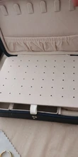 Caja de joyería portátil de cuero, pendientes sencillos dobles, anillo, joyería, puede sostener 68 pendientes, novedad de 2021