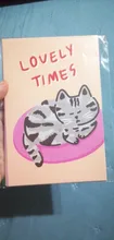 Ins-tarjetas postales de gato de dibujos animados Kawaii, Tarjetas de Navidad, accesorios para posar, tarjeta de felicitación de cumpleaños, regalo de Año Nuevo
