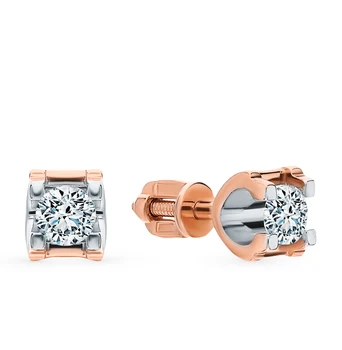 Gold earrings "diamonds of Yakutia" sunlight sample 585
Gold earrings "diamonds of Yakutia" sunlight sample 585