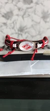 Club FC Spartak de Moscú de dijes para brazaletes de piel pulseras y brazaletes Fans trenzado a mano de la joyería
