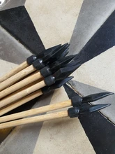 Flecha de madera natural para tiro con arco, 15 Uds. De 7mm de longitud, 50cm con goma suave