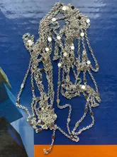 Collar de cadena de lentejuelas de 2 metros, cadena de cobre y Metal de oro y plata, accesorios para hacer componentes de joyería artesanal