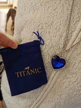 Colgante collar con corazón de Titanic de OCéANO AZUL corazón amor para siempre + bolsa de terciopelo