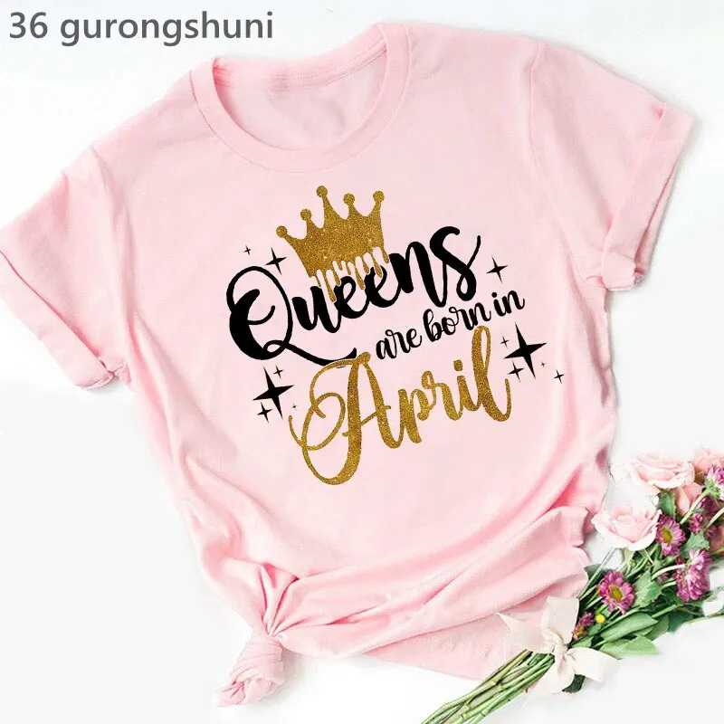 Summer Fashion Women’S T-Shirt Golden Crown Queen Are Born In January To December Graphic Print Tshirt Femme Birthday Gift Tops
Summer Fashion Women’S T-Shirt Golden Crown Queen Are Born In January To December Graphic Print Tshirt Femme Birthday Gift Tops
