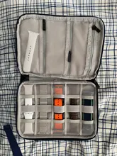 Caja organizadora de relojes de viaje con 18 ranuras para Apple Watch, caja de almacenamiento de correa de reloj, doble capa